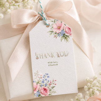 elegant dainty floral spring BRIDE thank you Gift Tags