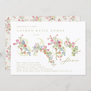 elegant dainty floral spring mum-to-be BABY Shower Invitation