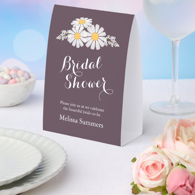 Elegant Daisies Bridal Shower Wedding Dark Purple (Insitu(Wedding))