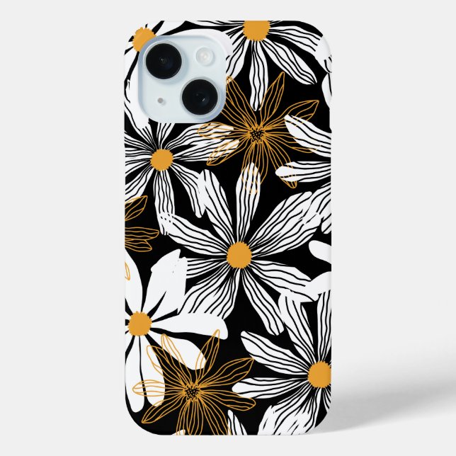 Elegant Daisy Abstract Pattern  Case-Mate iPhone Case (Back)