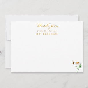 Elegant Daisy & Bee Bridal Shower Thank You Card