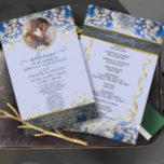 Elegant Daisy Floral Custom Photo Wedding Program<br><div class="desc">Grab yourself a unique wedding program that you can fully customise to make it special and unique to your wedding. the design comes with a frame where you can put your picture/photo with your man or with your woman, the frame that comes with beads will complement the photo of the...</div>