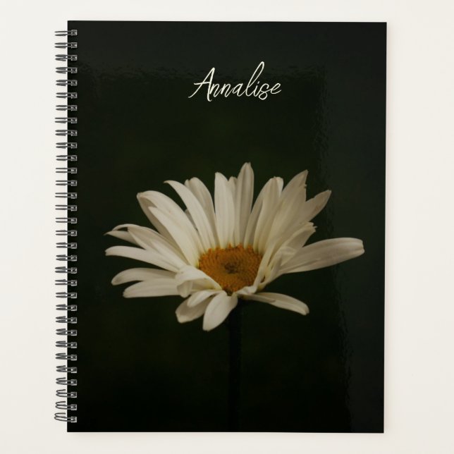 Elegant Daisy Floral Photo Personalised  Planner (Front)