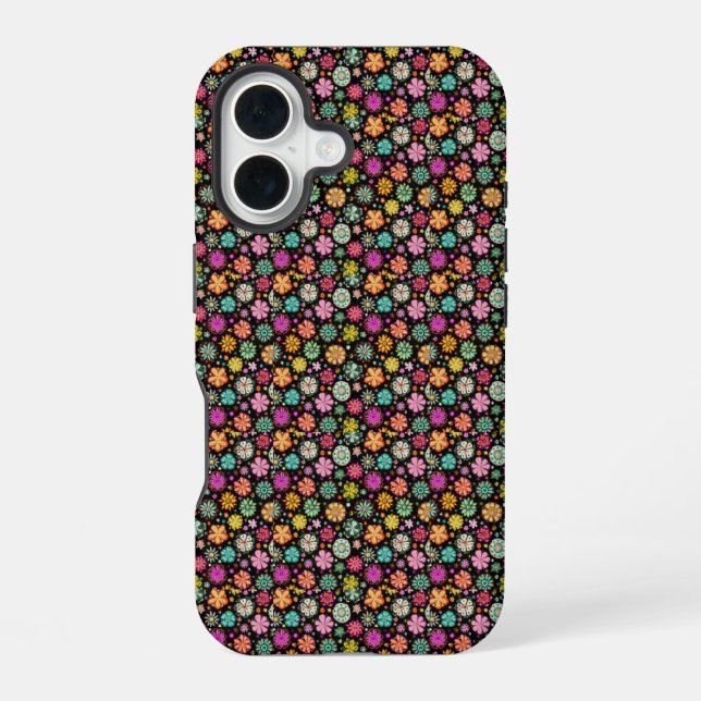   Elegant  Daisy Flower Pattern iPhone 16 Case (Back)