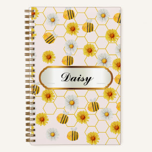 Elegant Daisy Flowers - Spiral Notebook