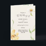 Elegant Daisy Folded Wedding Program Programme<br><div class="desc">This elegant daisy folded wedding program is perfect for your modern minimalist wedding. This design features black simple calligraphy with greenery, daisy, cosmos flowers and bees on a off white background to match your classic traditional wedding or minimalist boho wedding in the spring, summer, fall. Please feel free to reach...</div>
