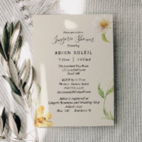 Elegant Daisy Lingerie Shower Invitation