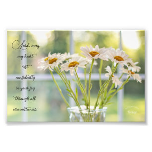 Elegant Daisy Photography Joy Inspirational Photo Print