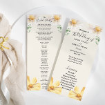 Elegant Daisy Wedding Bridal Party Flat Program Programme<br><div class="desc">This elegant daisy wedding bridal party flat program is perfect for your modern minimalist wedding. This design features black simple calligraphy with greenery, daisy, cosmos flowers and bees on a off white background to match your classic traditional wedding or minimalist boho wedding in the spring, summer, fall. Please feel free...</div>