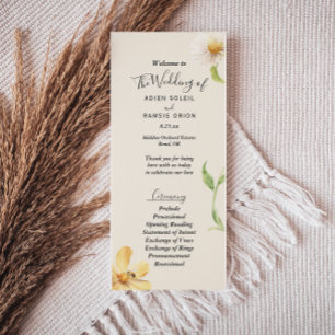 Elegant Daisy Wedding Flat Program Programme