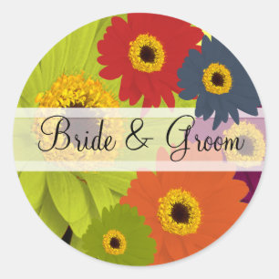 Elegant Daisy Wedding Stickers