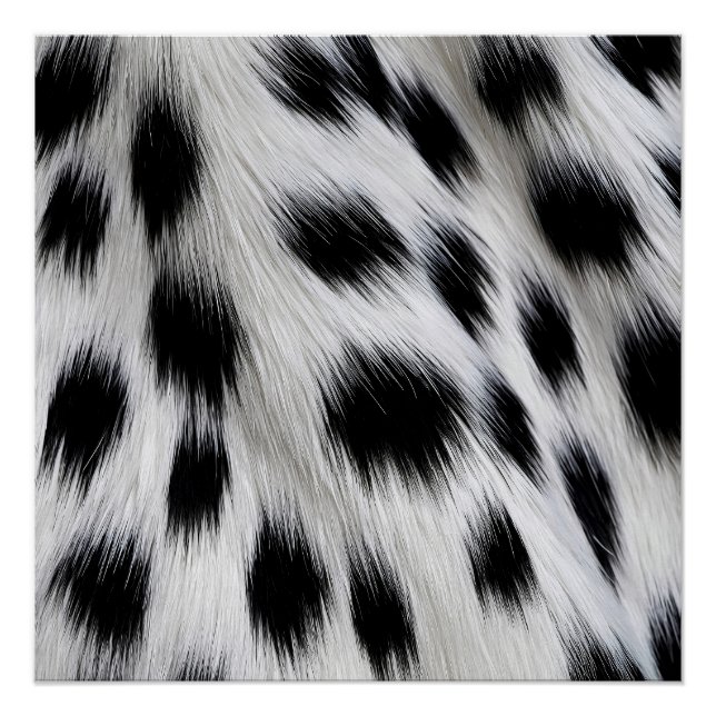 Elegant Dalmatian Faux Fur Pattern Poster (Front)