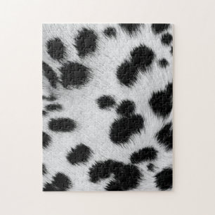 Elegant Dalmatian Faux Fur Pattern Poster Jigsaw Puzzle