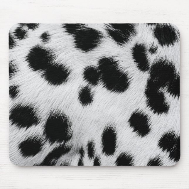 Elegant Dalmatian Faux Fur Pattern Poster Mouse Mat (Front)