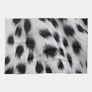 Elegant Dalmatian Faux Fur Pattern Poster Tea Towel