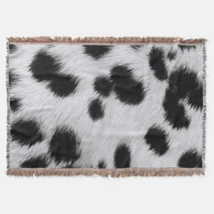Elegant Dalmatian Faux Fur Pattern Poster Throw Blanket