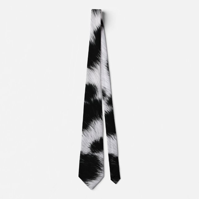 Elegant Dalmatian Faux Fur Pattern Poster Tie (Front)