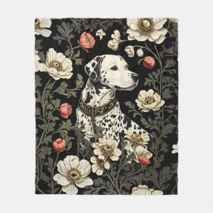 Elegant Dalmatian William Morris Inspired Fleece Blanket