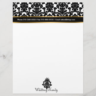 Elegant Damask and gold Letterhead