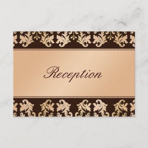 Elegant Damask Autumn Reverie Wedding Reception Invitation