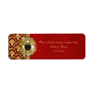 Elegant damask black red gold