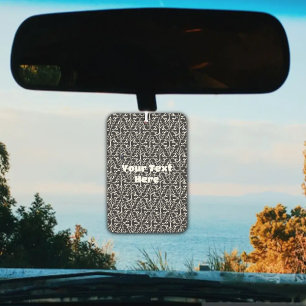 Elegant Damask Black White Pattern Scrolls Car Air Freshener