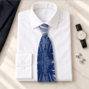 Elegant damask Blue toile de jouy Tie