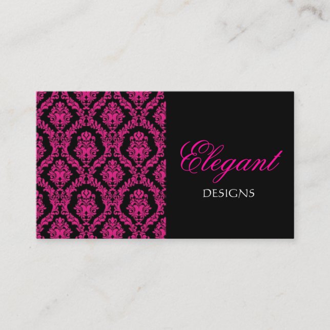 Elegant Damask Business Card (Front)