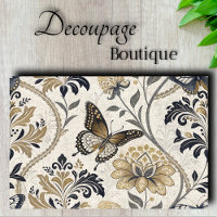 Elegant Damask Butterfly Decoupage