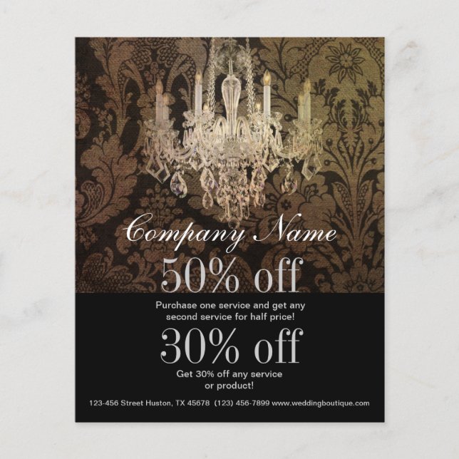elegant damask chandelier Interior Designer Flyer (Front)