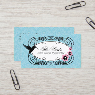 Elegant Damask Event Coordinator Business Card