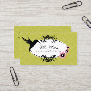 Elegant Damask Event Coordinator Business Card