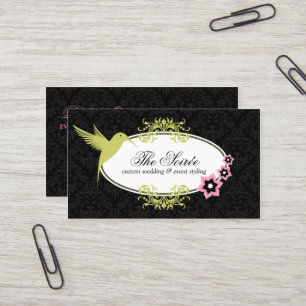 Elegant Damask Event Coordinator Business Card