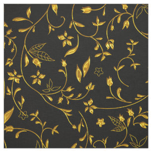Elegant Damask Fabric black yard