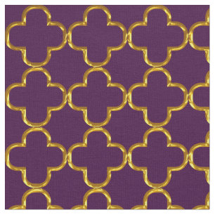 Elegant Damask Fabric Purple