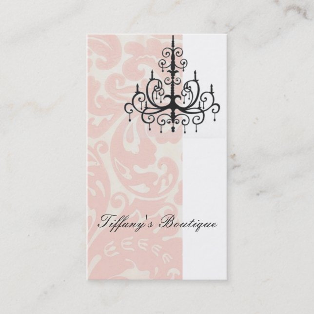 Elegant  Damask Fashion Boutique Business Card (Front)