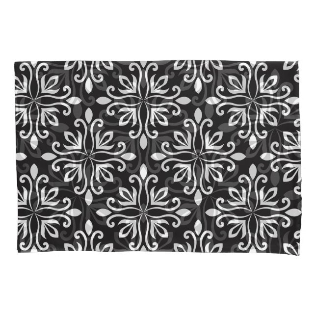 Elegant Damask: Floral Art Deco Pillowcase (Front)