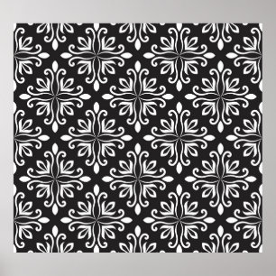 Elegant Damask: Floral Art Deco Poster