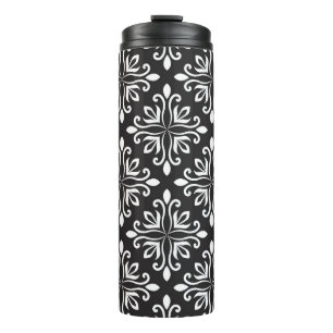 Elegant Damask: Floral Art Deco Thermal Tumbler