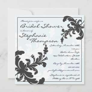 Elegant Damask Floral Bridal Shower Invitation