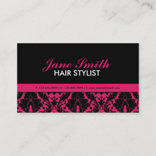 Elegant Damask Floral Modern Professional Stylish Business Card