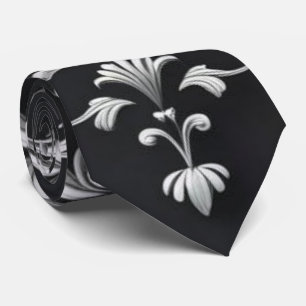 Elegant Damask Floral Neck Tie