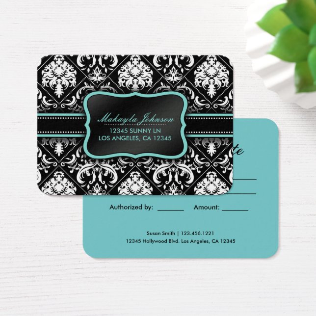 Elegant Damask Gift Cards (Desk)