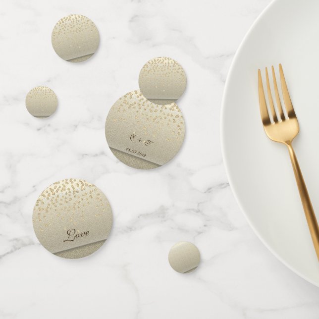 Elegant  Damask ,Gold Diamonds ,Love-Name Confetti (Group)