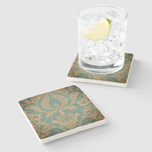 Elegant Damask Mother's Day Stone Coaster