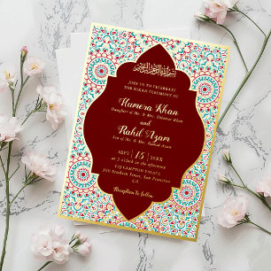 Elegant Damask Ornate Mihrab Muslim Wedding