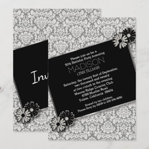 Elegant Damask Party Template Invitation Card