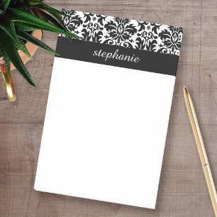 Elegant Damask Patterns with Black and White Post-it Notes