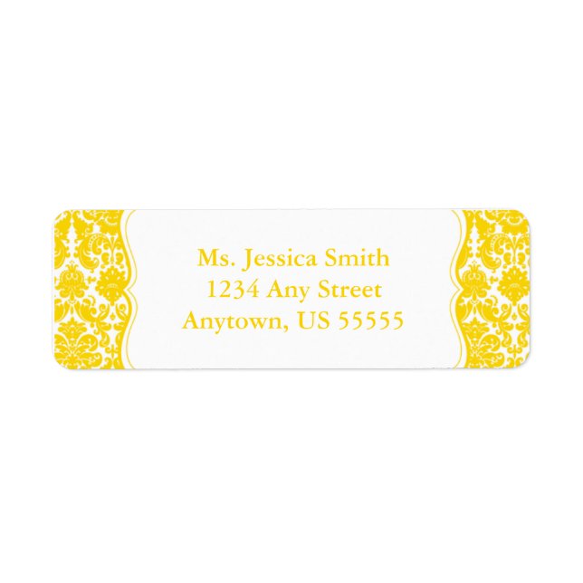 Elegant Damask Return Address Label (Front)