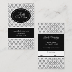 Elegant Damask Salon Appointment Card